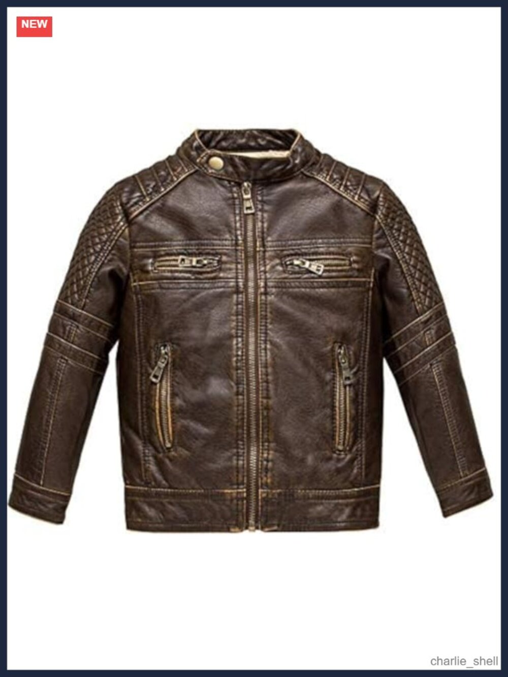 Boys Faux Leather Motorcycle Jacket Kids Moto Coat Costume Party Waterproof